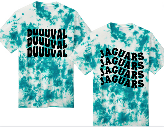 DUUUVAL and Jaguars Wavy Tie Dye Tee