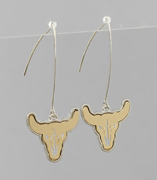 Gold and Silver Bull Earrings