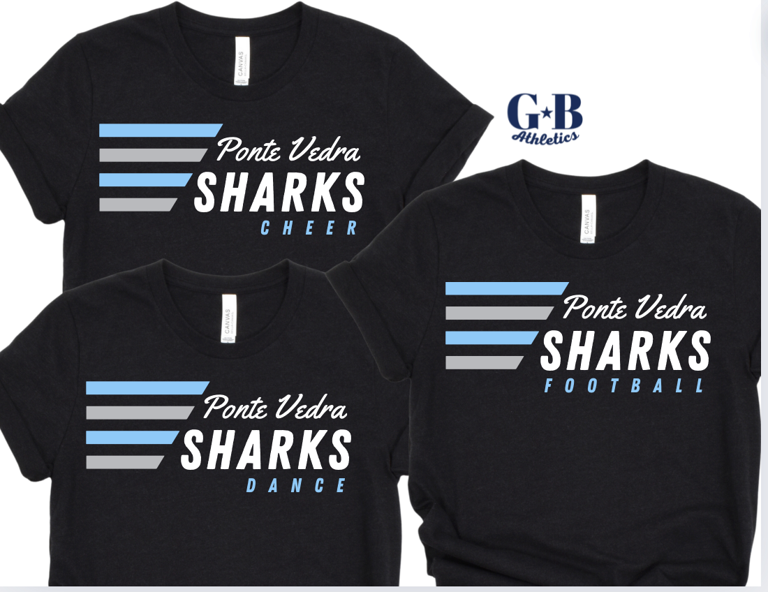 Sharks Modern Stripes Tee